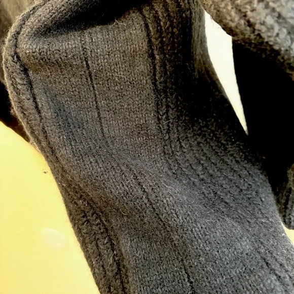 Poetry Black Wool Cotton Blend Sweater Classic Prep Chunky Fits like Medium - Picture 6 of 6